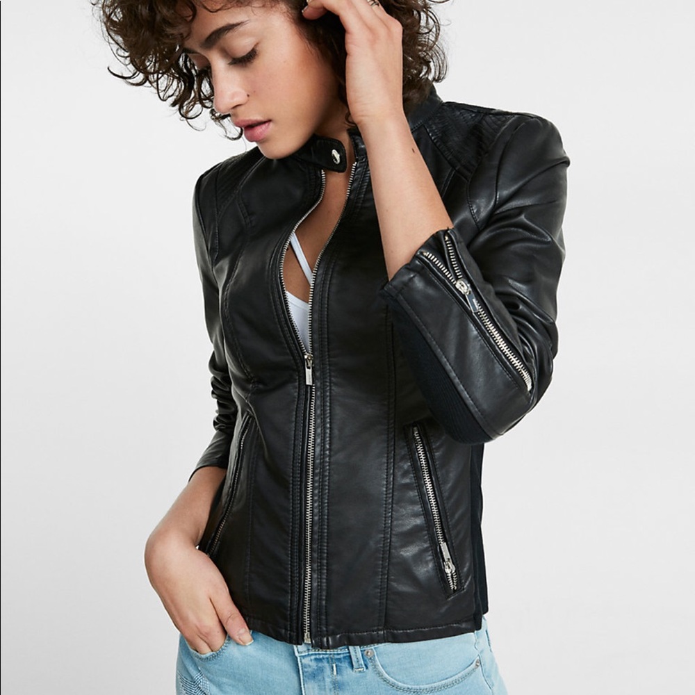 Faux Leather Moto Jacket
